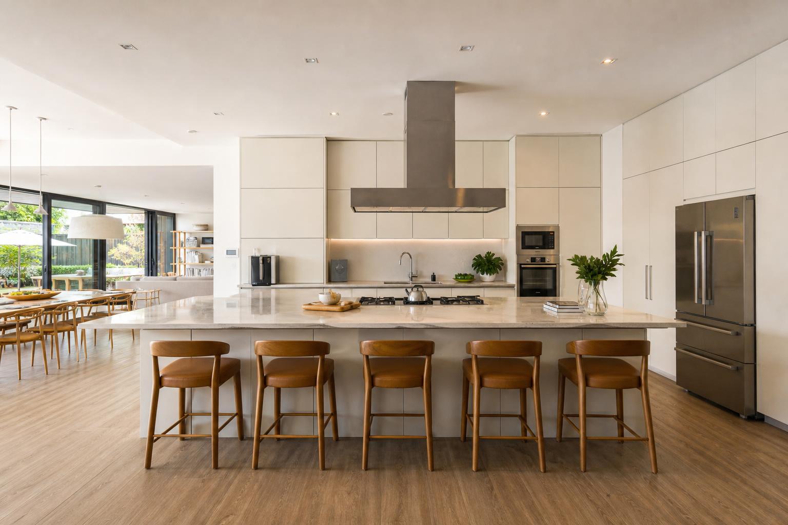 Cozinha integrada em laca off-white